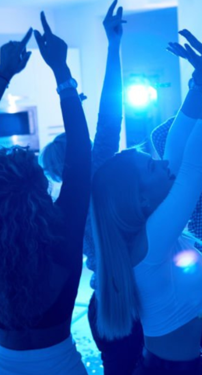 party people dancing to dj